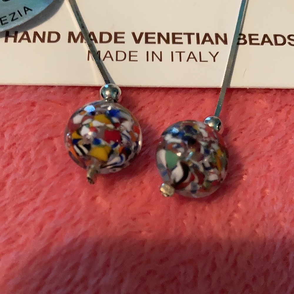 Murano sterling silver drop earrings